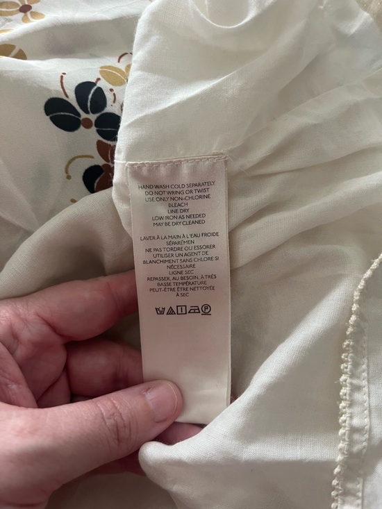 Anthropologie 24W Printed V-Neck Maxi Dress floral crochet bodice ivory, boho - Picture 8 of 10